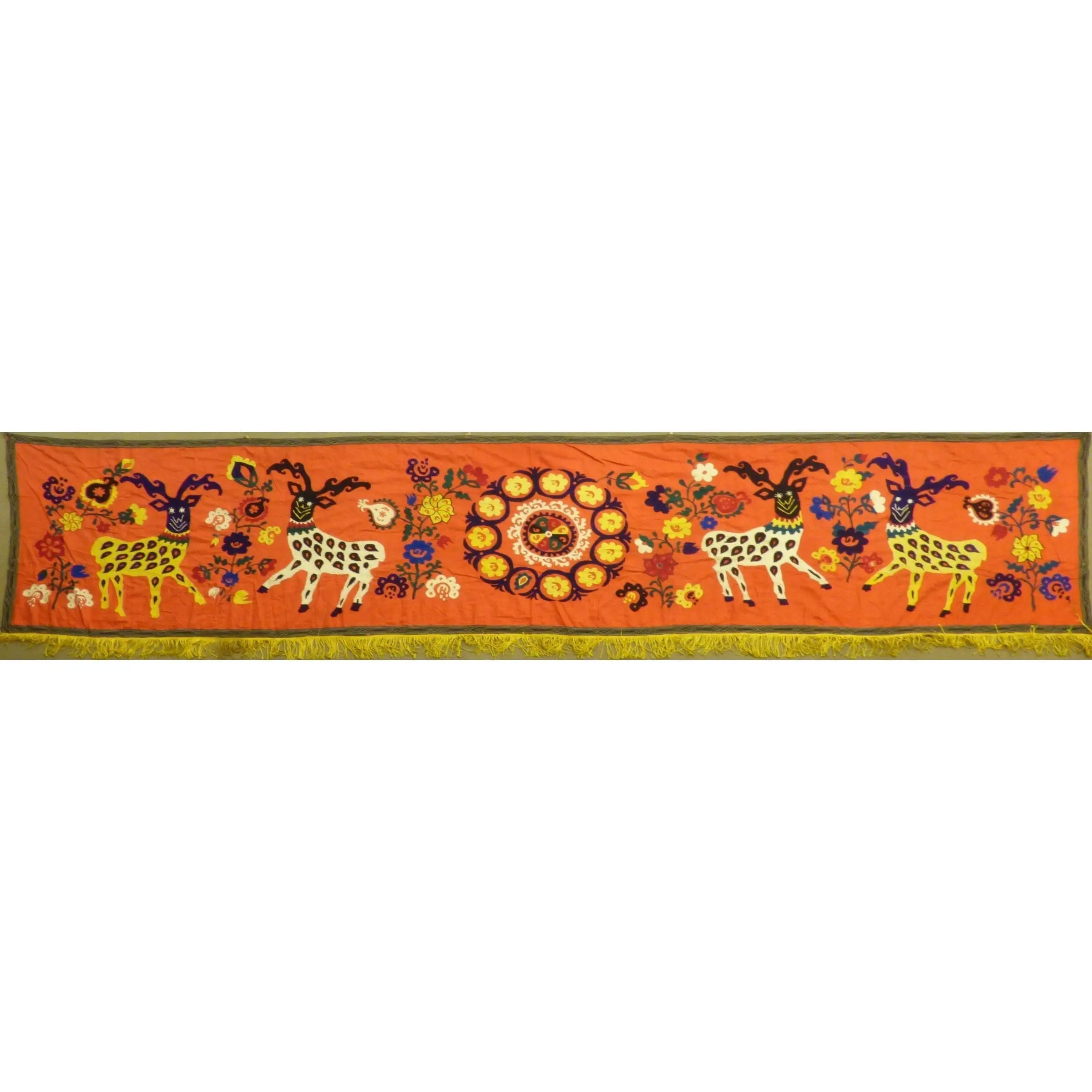 Fine Art Handmade Afghanistan Cotton Ready To Hang For Home Wall Art Decoration 130" X 32" Panwd0006